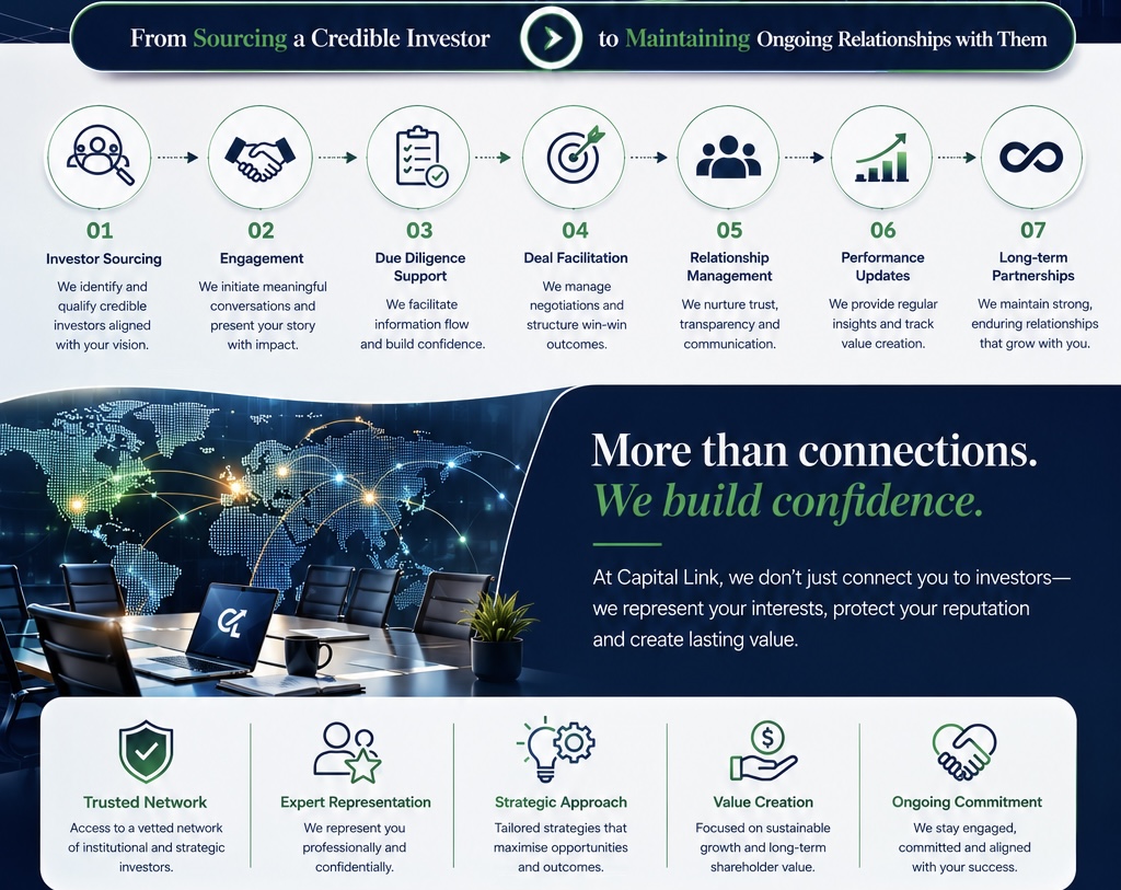 Capital Link — From Sourcing a Credible Investor to Maintaining Ongoing Relationships.